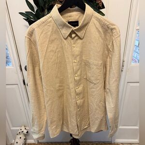 Scott Barber Neutral Minimalist Micro Grid Pattern Button Down Shirt LS XL